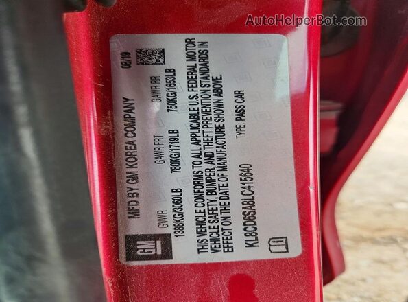 KL8CD6SA8LC415640 2020 CHEVROLET SPARK Red 