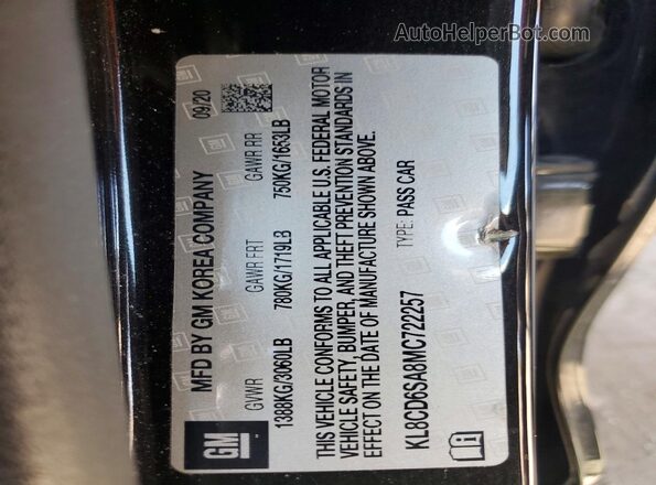 KL8CD6SA8MC722257 2021 CHEVROLET SPARK Black ძრავის განყოფილების ხედი