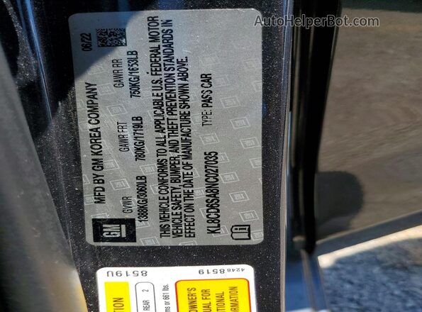 KL8CD6SA8NC027035 2022 CHEVROLET SPARK Угольный Вид подкапотного пространства
