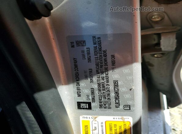 KL8CD6SA9KC708350 2019 CHEVROLET SPARK Серебряный Вид подкапотного пространства