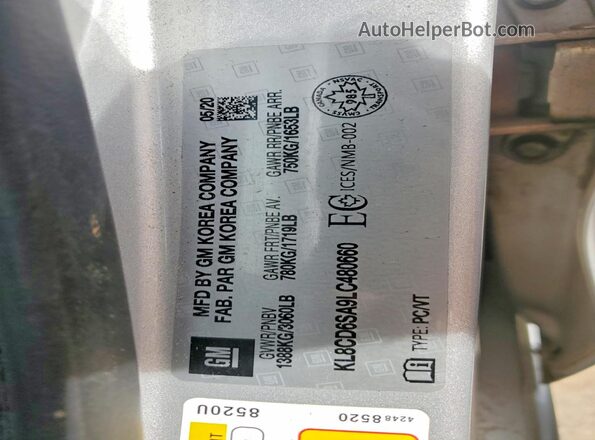 KL8CD6SA9LC480660 2020 CHEVROLET SPARK Серебряный Вид подкапотного пространства