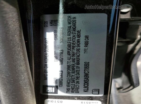 KL8CD6SA9MC706892 2021 CHEVROLET SPARK Black Engine compartment view