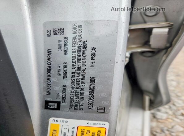 KL8CD6SA9MC716807 2021 CHEVROLET SPARK Silver Vista del compartimento del motor