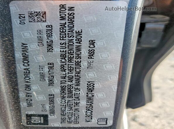 KL8CD6SAXMC746351 2021 CHEVROLET SPARK Gray Engine compartment view