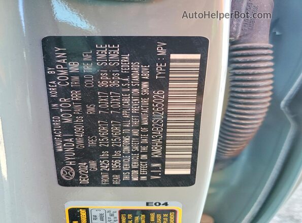 KM8HA3AB2SU265026 2025 HYUNDAI KONA Gray Widok naklejki z numerem VIN
