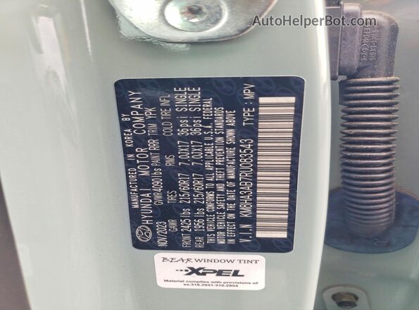 KM8HA3AB7RU083543 2024 HYUNDAI KONA Green VIN sticker view