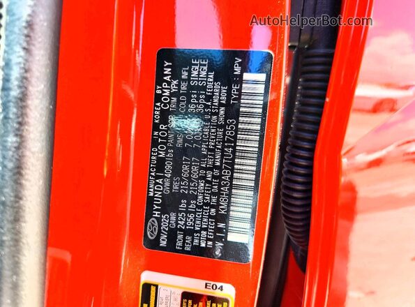 KM8HA3AB7TU417853 2026 HYUNDAI KONA Orange 