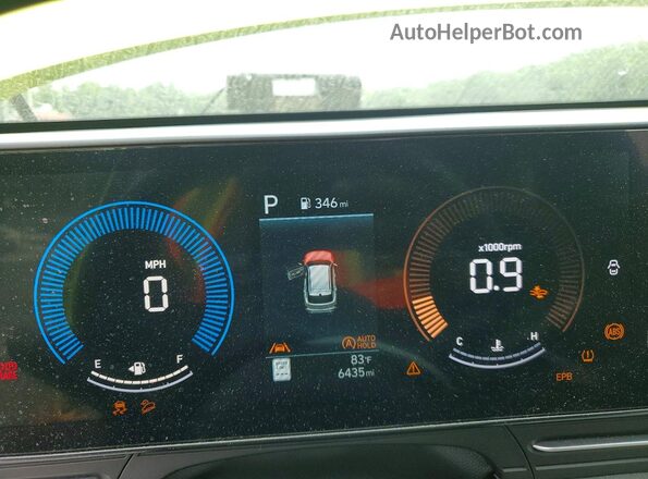KM8HA3AB9SU207642 2025 HYUNDAI KONA Yellow Widok zestawu wskaźników