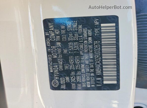 KM8HACA32RU032878 2024 HYUNDAI KONA Белый Вид наклейки с VIN-кодом
