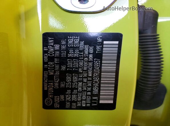 KM8HACAB7RU049957 2024 HYUNDAI KONA Green VIN sticker view