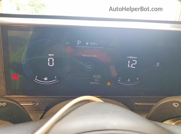 KM8HACAB7RU049957 2024 HYUNDAI KONA Green Instrument cluster view