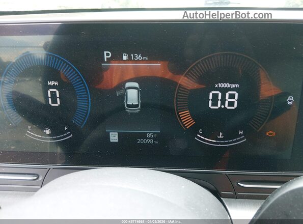 KM8HB3AB2SU334505 2025 HYUNDAI KONA White Вид задніх сидінь