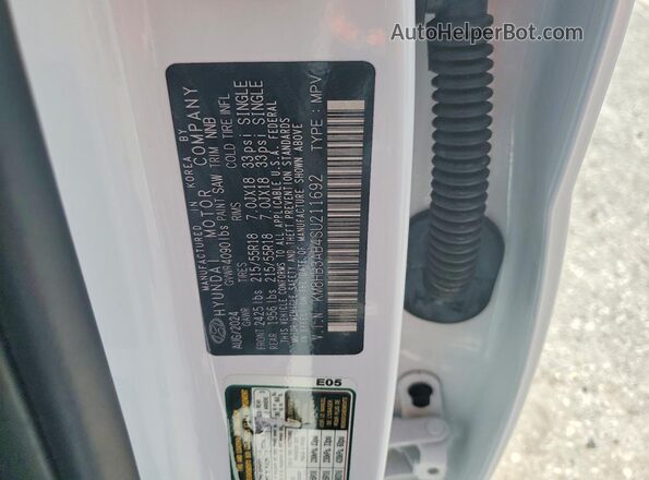 KM8HB3AB4SU211692 2025 HYUNDAI KONA White VIN կոդի պիտակի տեսք
