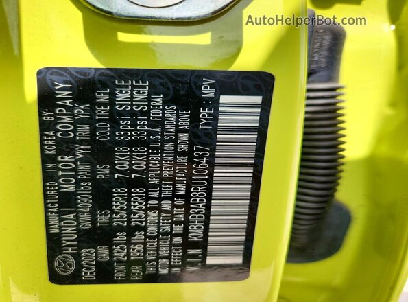 KM8HB3AB8RU106437 2024 HYUNDAI KONA Yellow Widok wnętrza 360 stopni