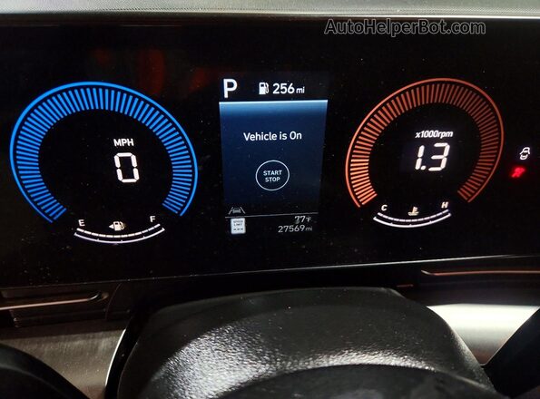 KM8HB3AB8SU321063 2025 HYUNDAI KONA Gray Widok zestawu wskaźników