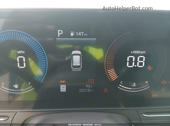 KM8HB3AB8SU339952 2025 HYUNDAI KONA Gray Widok tylnych siedzeń