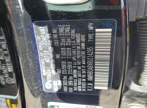 KM8HB3ABXRU114295 2024 HYUNDAI KONA Black Вид наклейки з VIN-кодом