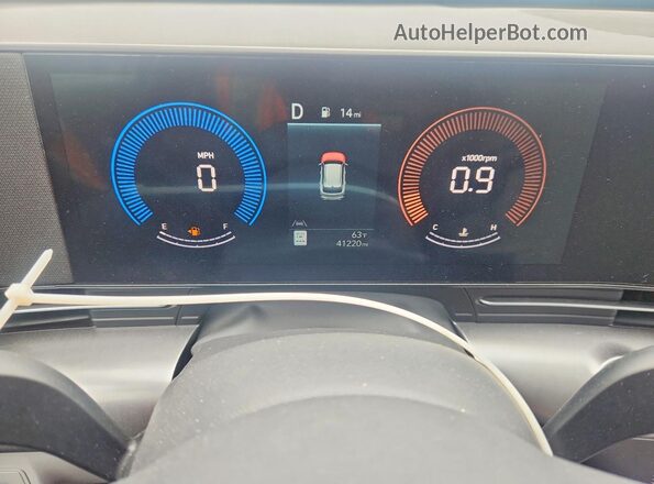 KM8HB3ABXSU199239 2025 HYUNDAI KONA White Вид щитка приладів