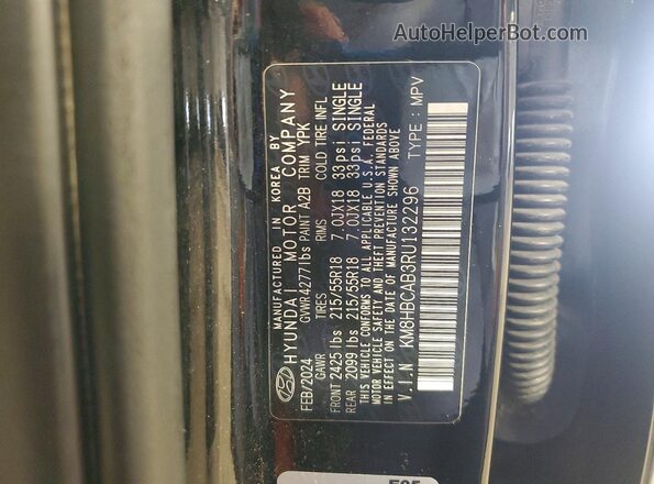 KM8HBCAB3RU132296 2024 HYUNDAI KONA Black 360 interior view