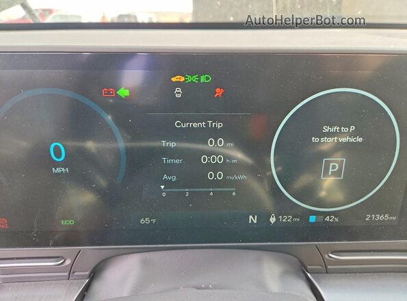 KM8HC3A61RU007684 2024 HYUNDAI KONA Green Widok zestawu wskaźników