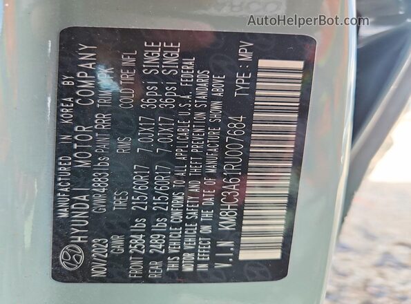 KM8HC3A61RU007684 2024 HYUNDAI KONA Green Widok komory silnika
