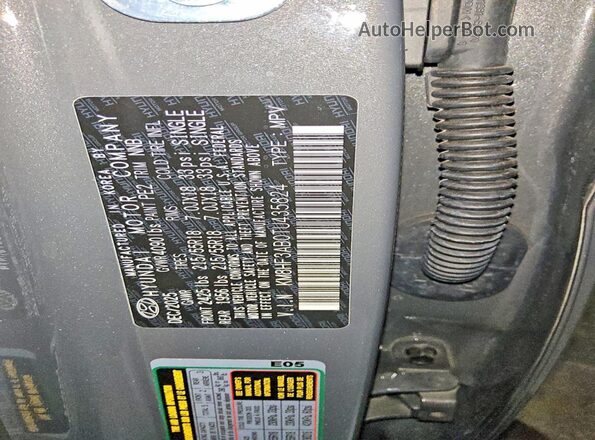 KM8HF3AB0TU435824 2026 HYUNDAI KONA Gray VIN sticker view