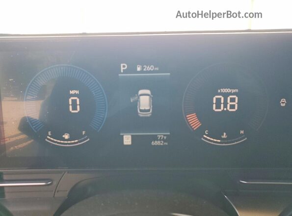 KM8HF3AB5TU417884 2026 HYUNDAI KONA White Սարքավորումների վահանակի տեսք