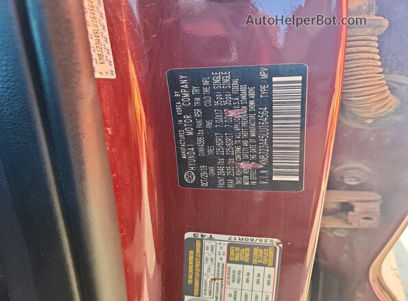 KM8J23A45LU164564 2020 HYUNDAI TUCSON Burgundy VIN კოდის სტიკერის ხედი