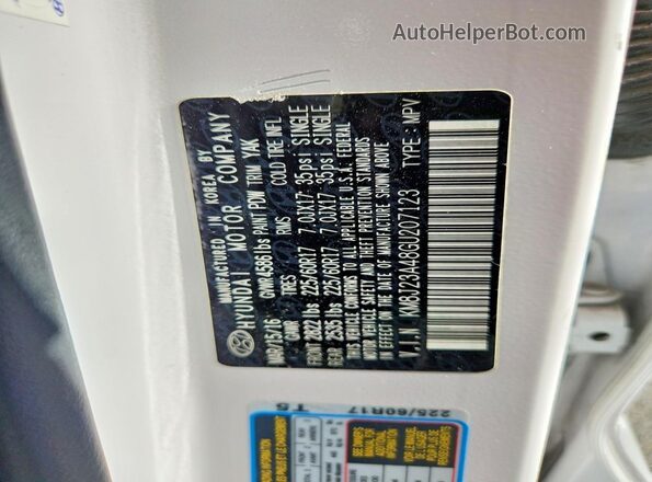 KM8J23A48GU207123 2016 HYUNDAI TUCSON White Widok komory silnika