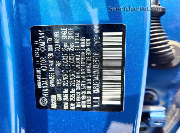 KM8J23A4XMU328716 2021 HYUNDAI TUCSON Blue Vista del compartimento del motor