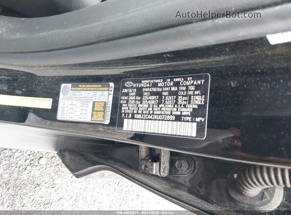 KM8J2CA42KU072889 2019 HYUNDAI TUCSON Черный Вид подкапотного пространства