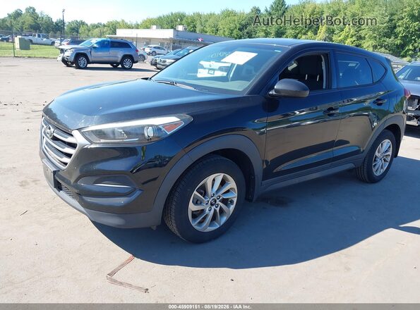 KM8J2CA44JU639201 2018 HYUNDAI TUCSON Black Առջևի ձախ երեք քառորդ տեսարան