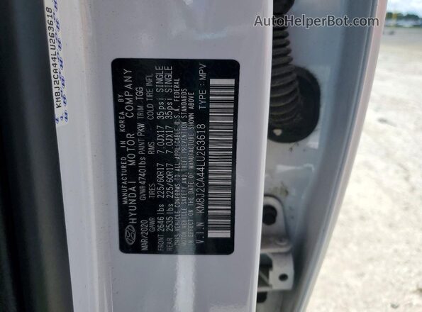 KM8J2CA44LU263618 2020 HYUNDAI TUCSON White Vista del compartimento del motor