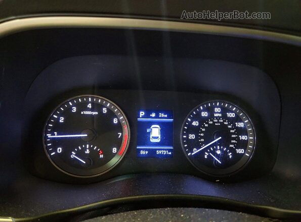 KM8J2CA46KU040690 2019 HYUNDAI TUCSON Charcoal Widok zestawu wskaźników