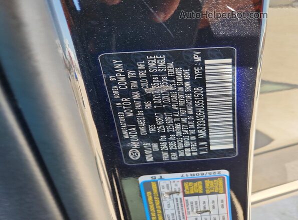 KM8J33A26HU351508 2017 HYUNDAI TUCSON Black Vista interior de 360 grados