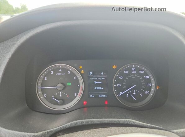 KM8J33A43JU692517 2018 HYUNDAI TUCSON White Vista del cuadro de instrumentos