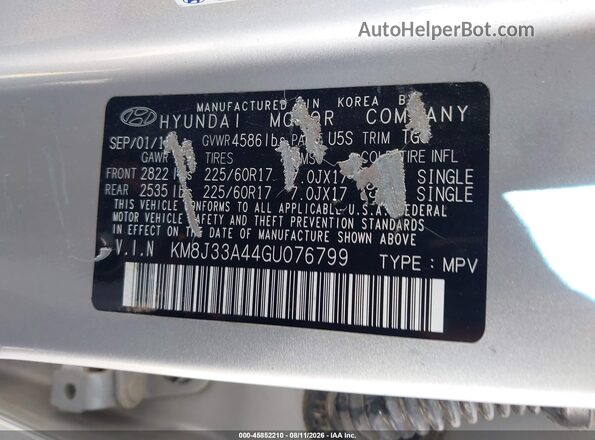 KM8J33A44GU076799 2016 HYUNDAI TUCSON Silver Շարժիչի բաժամունքի տեսք