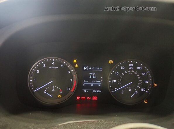 KM8J33A44JU800563 2018 HYUNDAI TUCSON Gray Instrument cluster view