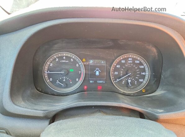 KM8J33A46GU063603 2016 HYUNDAI TUCSON Orange Widok zestawu wskaźników