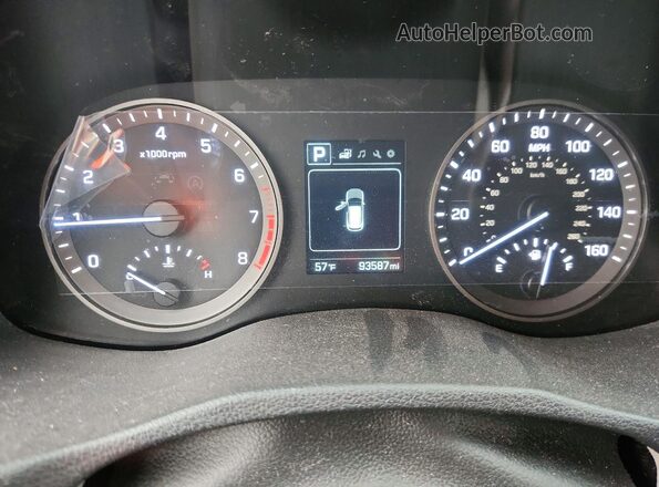 KM8J33A46GU100651 2016 HYUNDAI TUCSON Silver ხელსაწყოთა პანელის ხედი