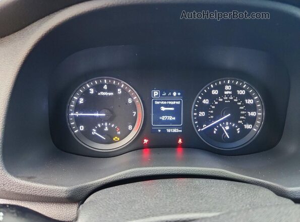 KM8J33A4XGU209520 2016 HYUNDAI TUCSON Blue Vista del cuadro de instrumentos