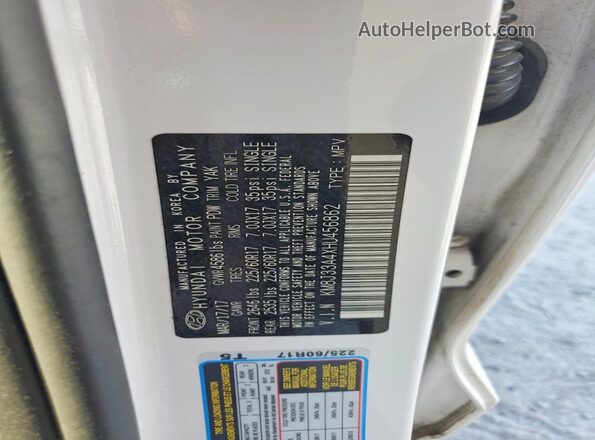 KM8J33A4XHU456862 2017 HYUNDAI TUCSON White Вид наклейки з VIN-кодом