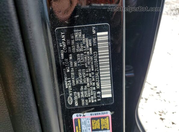 KM8J33AL2LU184923 2020 HYUNDAI TUCSON Black სალონის 360-გრადუსიანი ხედი