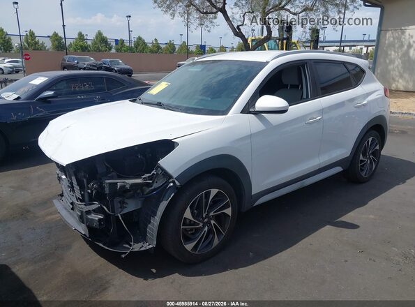 KM8J33AL6LU147812 2020 HYUNDAI TUCSON White წინა მარცხენა ხედი სამი მეოთხედიდან