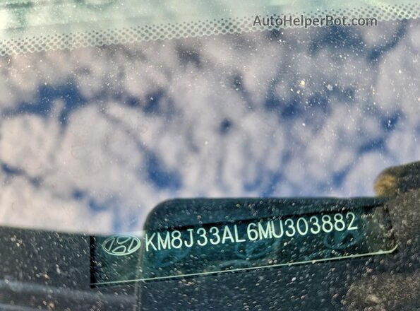 KM8J33AL6MU303882 2021 HYUNDAI TUCSON Black Widok naklejki z numerem VIN