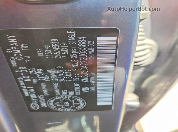KM8J3CA22GU033884 2016 HYUNDAI TUCSON Gray VIN sticker view