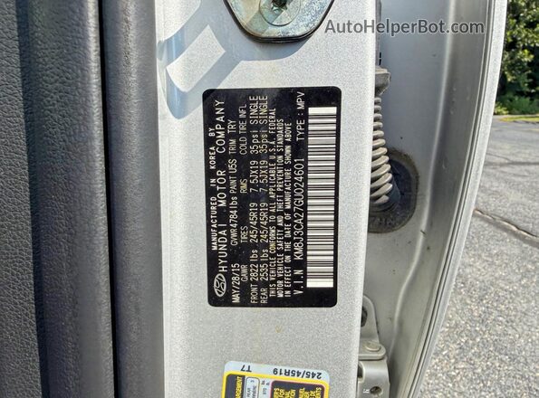 KM8J3CA27GU024601 2016 HYUNDAI TUCSON Silver Հետևի նստատեղերի տեսք