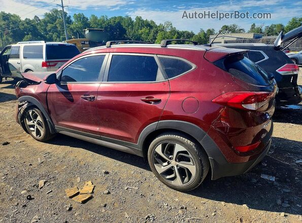 KM8J3CA27GU246491 2016 HYUNDAI TUCSON Burgundy Задня ліва чверть