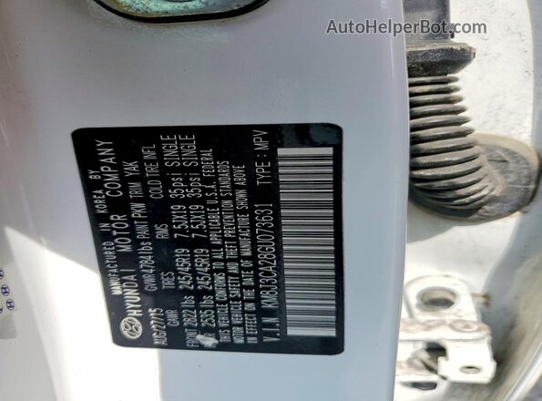 KM8J3CA28GU073631 2016 HYUNDAI TUCSON White Widok naklejki z numerem VIN