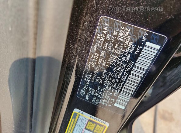 KM8J3CA28GU236262 2016 HYUNDAI TUCSON Black VIN sticker view